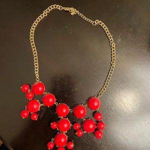 Red bubble necklace Statement necklace